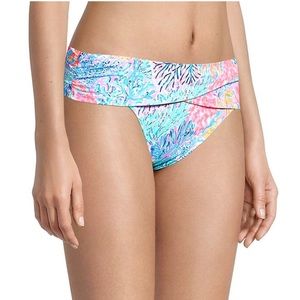 Lilly Pulitzer Blue Lagoon Sarong Hipster Bikini Bottoms SIZE 6